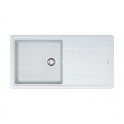 Franke Gemini GMD611-97 Evier 97x50 cm avec égouttoir réversible, Fradura, Blanc (GMD611-97B)
