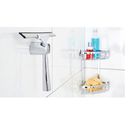  Spaa Raclette de douche avec support mural, Chrome, pose facile sans perçage (40345-00000-00)
