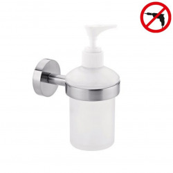 Tesa  Moon Distributeur de savon liquide en acier inoxydable brossé, pose facile sans perçage (40309-00000-00)