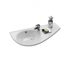 Ravak Avocado Comfort Lavabo 85x45cm, style asymétrique gain de place, orientation droite, avec perçage et trop plein XJ1P1100000
