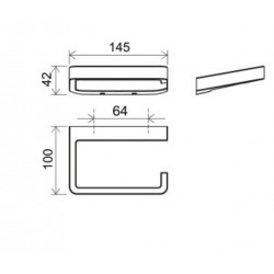  10° Dérouleur de papier toilette fixation murale, Métal, Chrome (X07P329)