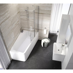 Ravak 10° Baignoire 160 x 95 cm asymétrique orientation droite en acrylique, sans pieds, blanc (C841000000)