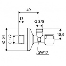  Comfort Lot de 20 robinets d'équerre avec fonction de régulation, Classe de débit A (052120699-PRO20)