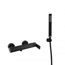 Swiss Aqua Technologies by Paffoni B-Way Set mitigeur de douche mécanique + Douchette 1 jet, Flexible 1,5m Noir mat (ATBSBW268-SET2