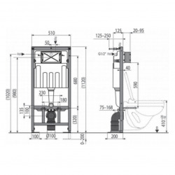 Pack WC bâti-autoportant + WC SAT sans bride fixations invisibles + Abattant softclose + Plaque blanche (SMART-SATrimless-4)