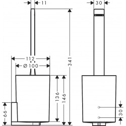  WallStoris Porte-brosse WC pour montage mural, Noir mat (27927670)