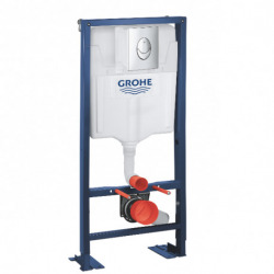  Pack WC Bati support autoportant + Cuvette SAT sans bride + Abattant Soft close + Plaque chrome (Autoportant-Infinitio-2)