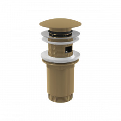 Alca Bonde pour lavabo clic-clac 5/4 " Avec trop-plein, Gold brossé (A392-G-B)