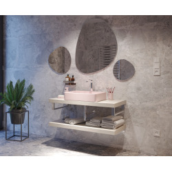  Infinitio Vasque à poser 50 x 40 x 11 cm, sans trop-plein, Rose mat (SATINF5040PM)