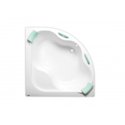 Siko 140 x 140 cm Samanta Plus baignoire d'angle en acrylique, sans pieds, blanc (SM1400PLUS)