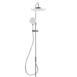 Set de douche avec douchette 3 jets, barre 110cm avec tête de douche intégrée, Chrome  (SATPIPET)