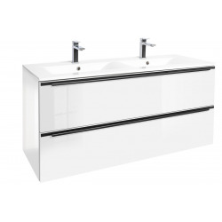  Meuble de salle de bain avec double vasque Naturel Nobia 120x60x46 cm blanc brillant (NOBIA120ZBL)