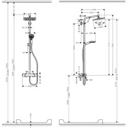  Showerpipe Crometta E 240 Set de douche 1 jet, Chrome  (27271000-BP)