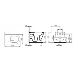  Pack WC Bati-support Geberit UP100 + WC sans bride Livea Bello + Abattant softclose + Plaque Blanc alpin ( Livea BelloGeb1)