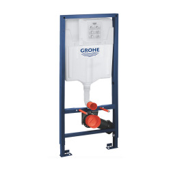  Pack WC Bâti-support Rapid SL + WC sans bride LIVEA Bello + Abattant softclose + Plaque Chrome (RapidSL-Bello-1)