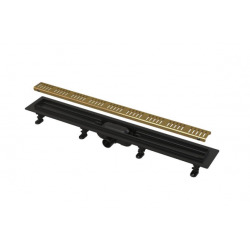 Alca Simple - Drain de douche avec bord pour grilles perforées (APZ10BLACK-750BRASS)