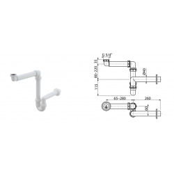 Alca Siphon de salle de bain 5/4' x DN40 (A434)