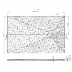 Receveur de douche rectangulaire SAT Alek 90x140 cm marbre coulé (SATALEK14090B)