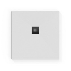 Swiss Aqua Technologies Alek Receveur de douche carré 90x90cm avec siphon, en marbre coulé, Blanc (SATALEK90QB-S)