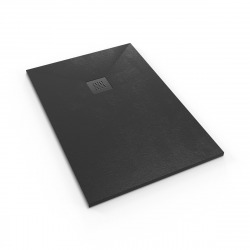  B-Way Receveur de douche rectangulaire 120x80cm avec siphon, en marbre coulé, Noir (SATALEK12080-S)