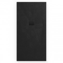 Swiss Aqua Technologies B-Way Receveur rectangulaire 160x80cm avec siphon, en marbre coulé, Noir (SATALEK16080-S)