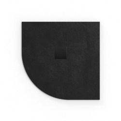 Swiss Aqua Technologies B-Way Receveur de douche quart de rond 80x80cm avec siphon, en marbre coulé, Noir (SATALEK80S-S)