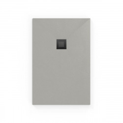Swiss Aqua Technologies Alek Receveur de douche rectangulaire 140x80cm avec siphon, en marbre coulé, Gris (SATALEK14080S-S)