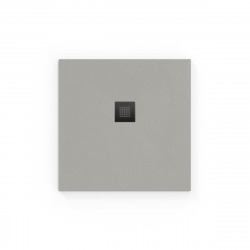 Swiss Aqua Technologies Alek Receveur de douche carré 90x90cm avec siphon, en marbre coulé, Gris (SATALEK90QS-S)