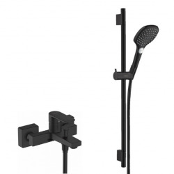 Hansgrohe Raindance Set de douche avec mitigeur monocommande +  Douchette à main XXL 3 jets, Noir mat (71450670-Raindance)