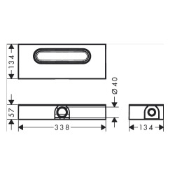  uBox, corps d'encastrement pour caniveaux de douche linéaires 33,8 cm (01000180)