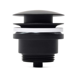  Bonde clic-clac  5/4  avec trop plein pour lavabos et vasques, noir mat (VF785BL)