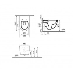  Sento WC sans bride SmoothFlush + Abattant avec frein de chute, Noir mat (7848-083-6147)