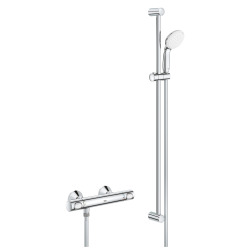 Grohe Grohtherm 500 mitigeur thermostatique douche 1/2" avec ensemble de douche, Chrome (34797000)