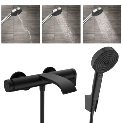 Hansgrohe Vivenis Pulsify Set Mitigeur bain/douche, bec cascade + Douchette 3 jets Relaxation avec support et flexible (75420670-Pulsify2)