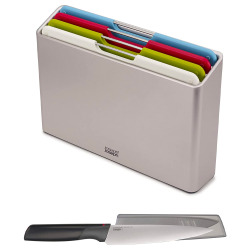 Joseph Joseph Ensemble de 4 planches à découper Folio™ avec couteau de chef (98995)