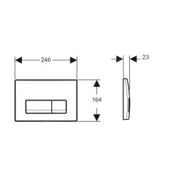  Plaque de déclenchement delta 50, double touche, chrome mat (115.119.46.1)