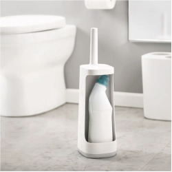 Joseph Joseph Flex™ Plus Brosse de toilette avec espace de rangement pour détergents ou aérosols, Gris clair (70516)