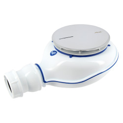 Nicoll Turboflow2 Bonde pour receveur de douche avec capot ABS chromé, Haut débit 43l/mn (0205700)