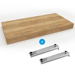 Naturel plan vasque 80x8x50 cm, Chêne Halifax naturel brun claire (DO10050DT)