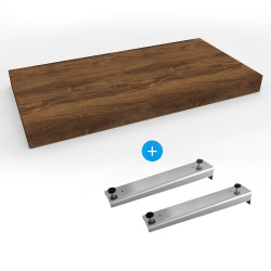 Egger Set Naturel plan vasque 80x8x50 cm + fixation pour plan vasque Dolce 39,5 cm , chêne charleston brun foncé (DO8050DT-FIX1)