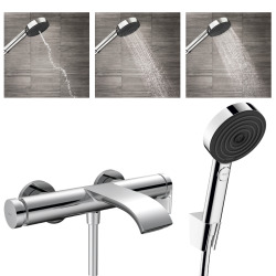 Hansgrohe Vivenis Mitigeur bain/douche + Hansgrohe Pulsify Select Set de Douchette à main XXL Performance 105mmchrome (75420000-Pulsify)