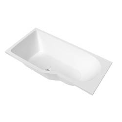  160x80 cm Beata Plus baignoire bain douche asymétrique acrylique positionnement gauche, sans pieds, blanc (BE1600LPLUS)