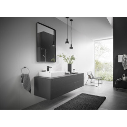  Vernis Shape Mitigeur de lavabo, avec cartouche en céramique, tirette et vidage synthétique, Noir mat (71594670)