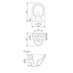  Cersanit Mille Cuvette suspendue sans bride avec abattant softclose, Blanc (S701-454-ECO)