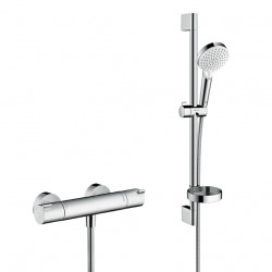 Hansgrohe Ecostat Pack Mitigeur Thermostatique + Set de douche Crometta Vario avec porte-savon (13211000-Crometta2-SP)