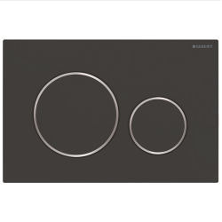 Geberit Plaque de déclenchement WC DUOFIX Sigma 20, Noir Mat/ Chrome  (115.882.14.1)