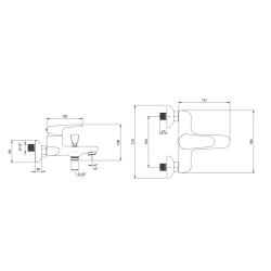  O.Novo Start Mitigeur monocommande pour baignoire, Chrome (TVT10550111061)