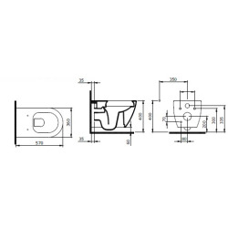  Pack WC Bati-support Geberit extra-plat UP720 + Cuvette suspendue sans bride Livea Bello + Abattant frein de chute + Plaque chro