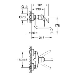  EUROSMART Mitigeur monocommande d'évier, Chrome(31391003)