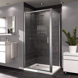 HÜPPE  Next - Paroi de douche latérale seule 100cm en verre transparent + Profilés chromés brillants (140507.069.322)